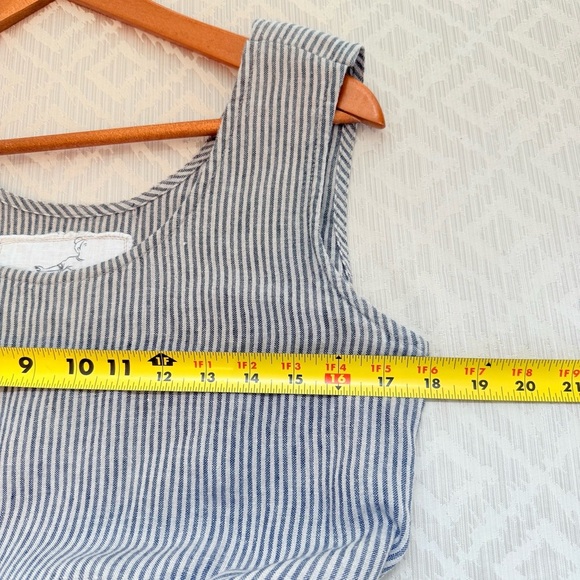 Not Perfect Linen Elegant Gray Sleeveless Linen Belted Dress Pockets Size S/M - Picture 5 of 6